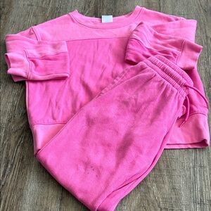 Kids Pink Sweatshirt and Sweatpants Set